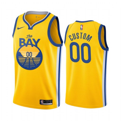 Custom Warriors 2019-20 Yellow The Bay City Edition Jersey