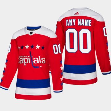 Custom Washington Capitals 2018-19 Red Third Alternate Jersey