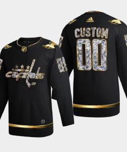 Custom Washington Capitals 2022 Stanley Cup Playoffs Black Diamond Edition Jersey
