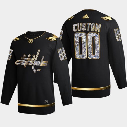 Custom Washington Capitals 2022 Stanley Cup Playoffs Black Diamond Edition Jersey