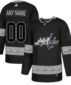 Custom Washington Capitals Black Team Logos Fashion Jersey