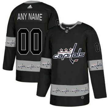Custom Washington Capitals Black Team Logos Fashion Jersey