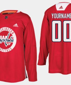 Custom Washington Capitals Home Practice Player Red Jersey