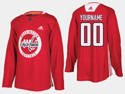 Custom Washington Capitals Home Practice Player Red Jersey