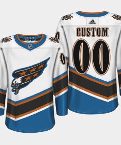 Custom Washington Capitals Screaming Eagle White Throwback 2022 Jersey