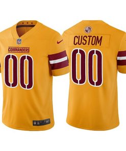 Custom Washington Commanders 2022 Gold Vapor Untouchable Stitched Jersey
