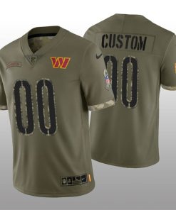 Custom Washington Commanders Active Player 2022 Olive Salute To Service Limited Stitched Jersey