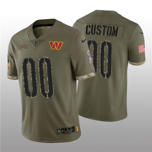 Custom Washington Commanders Active Player 2022 Olive Salute To Service Limited Stitched Jersey