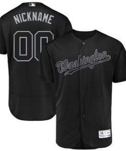 Custom Washington Nationals 2019 Players' Weekend Flex Base Roster Black Jersey