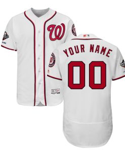 Custom Washington Nationals 2019 World Series Champions Home Flex Base White Jersey