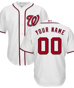 Custom Washington Nationals 2019 World Series Champions Home Official Cool Base White Jersey