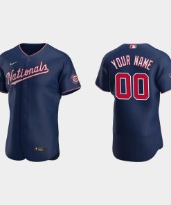 Custom Washington Nationals 2019 World Series Champions Navy Flex Base Alternate Jersey