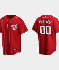 Custom Washington Nationals 2019 World Series Champions Red Cool Base Alternate Jersey