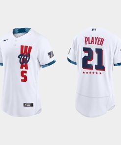 Custom Washington Nationals 2021 All-star Game Flex Base Jersey White