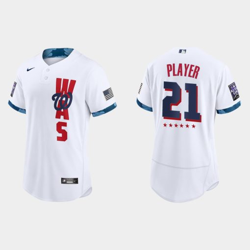 Custom Washington Nationals 2021 All-star Game Flex Base Jersey White