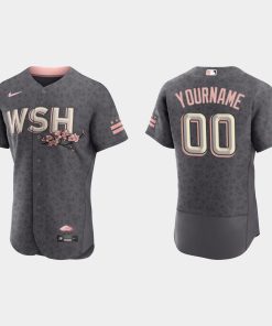 Custom Washington Nationals 2022 City Connect Flex Base Jersey Gray