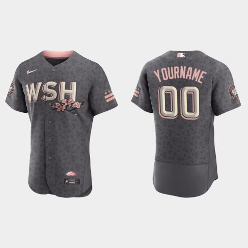 Custom Washington Nationals 2022 City Connect Flex Base Jersey Gray