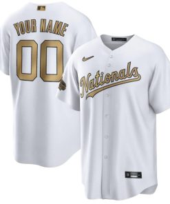Custom Washington Nationals Active Player White 2022 All-star Cool Base Stitched Baseball Jersey