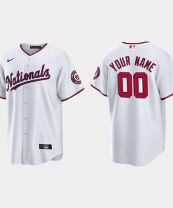 Custom Washington Nationals Cool Base Alternate Jersey White