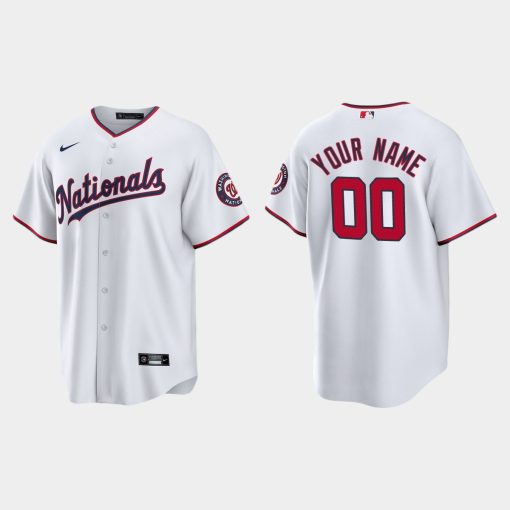 Custom Washington Nationals Cool Base Alternate Jersey White