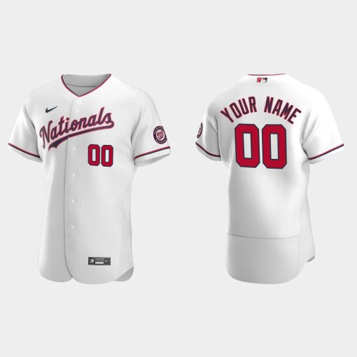 Custom Washington Nationals Flex Base Alternate Jersey White