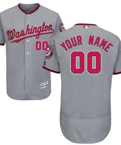 Custom Washington Nationals Grey Flexbase Collection Jersey