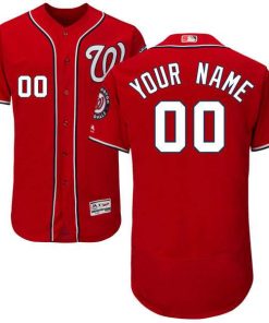 Custom Washington Nationals Red Flexbase Collection Jersey