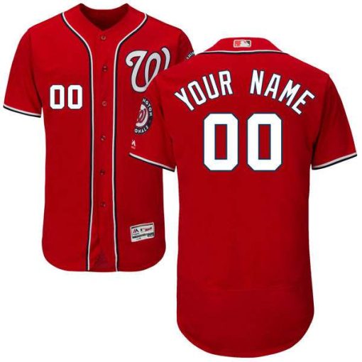 Custom Washington Nationals Red Flexbase Collection Jersey