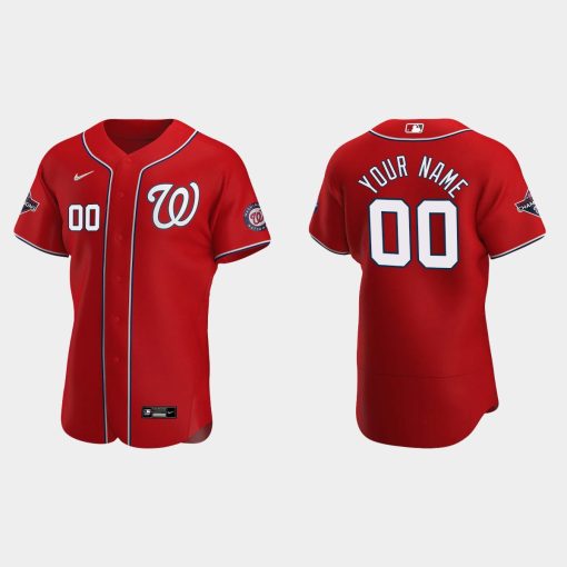 Custom Washington Nationals Scarlet Flex Base 2020 Alternate Jersey