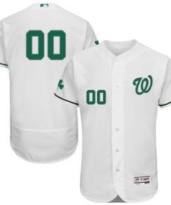 Custom Washington Nationals White Celtic Flexbase Collection Jersey