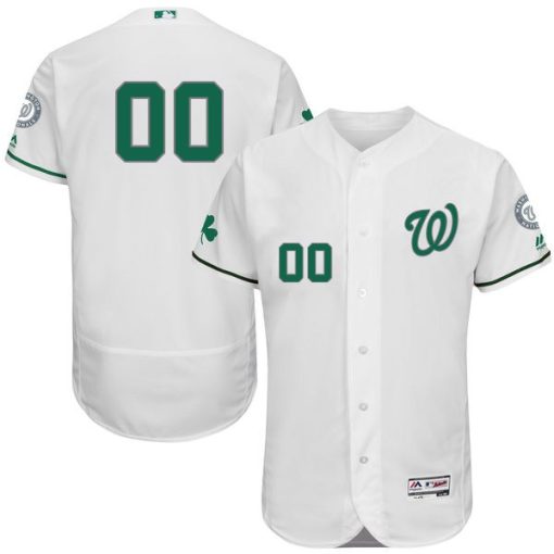 Custom Washington Nationals White Celtic Flexbase Collection Jersey