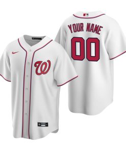 Custom Washington Nationals White Cool Base Home Jersey