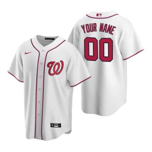 Custom Washington Nationals White Cool Base Home Jersey