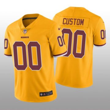 Custom Washington Redskins Gold Color Rush Limited Jersey