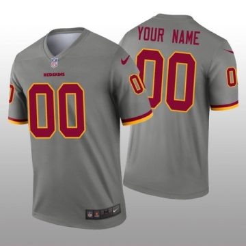 Custom Washington Redskins Gray Inverted Legend Jersey