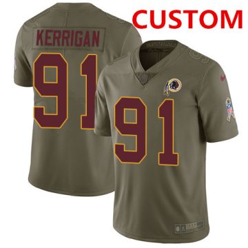 Custom Washington Redskins Stitched Football Limited 2017 Salute To Service Olive Jersey