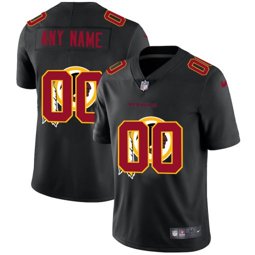 Custom Washington Redskins Team Logo Dual Overlap Limited Football Jersey Black