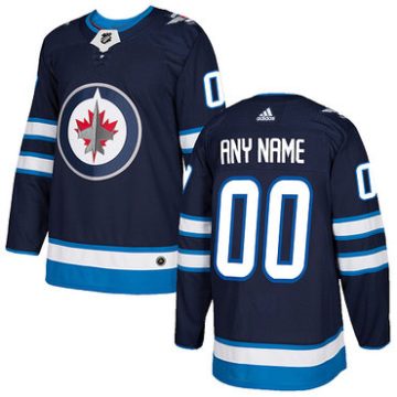 Custom Winnipeg Jets 2017 2018 Hockey Blue Jersey