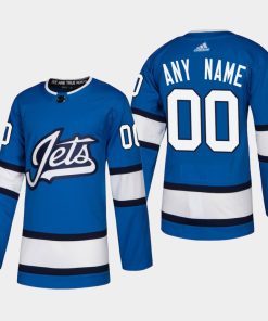 Custom Winnipeg Jets 2018-19 Blue Heritage Alternate Jersey