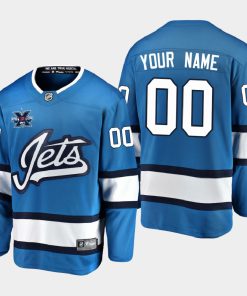 Custom Winnipeg Jets 2020-21 10th Anniversary Alternate Honor Dale Hawerchuk Blue Jersey