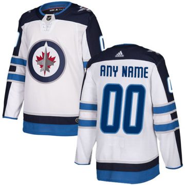 Custom Winnipeg Jets Away White Jersey