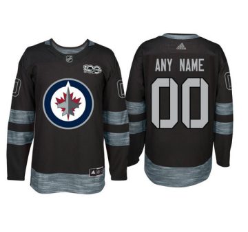 Custom Winnipeg Jets Black 1917-2017 100th Anniversary Jersey