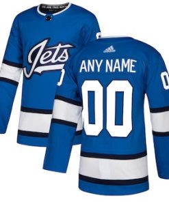 Custom Winnipeg Jets Blue Alternate Jersey