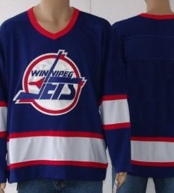 Custom Winnipeg Jets Blue Ccm Jersey