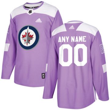 Custom Winnipeg Jets Purple Pink Hockey Fights Cancer Practice Jersey