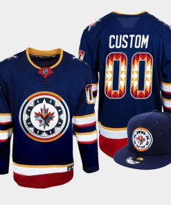 Custom Winnipeg Jets Wasac Breakaway Navy Jersey Fashion
