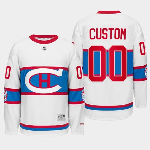 Custom Winter Classic 2016 Montreal Canadiens Throwback White Jersey