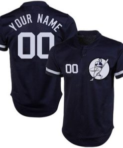 Custom Yankees Blue Cool Base New Design Jersey