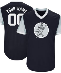 Custom Yankees Blue Throwback New Design Jersey