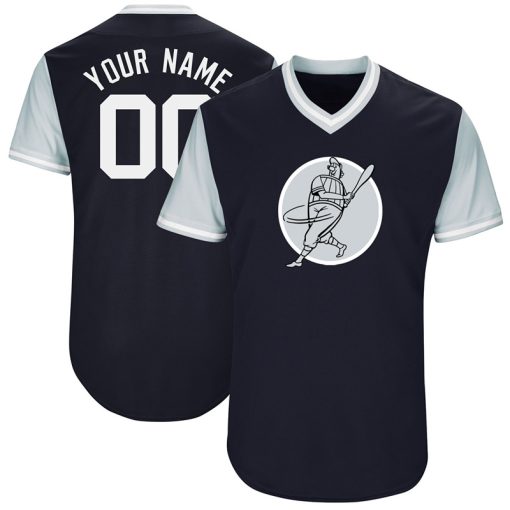 Custom Yankees Blue Throwback New Design Jersey